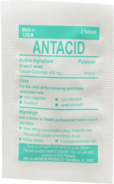 Medique 80248 Antacids & Stomach Relief Tablet (2) 125 Envelopes