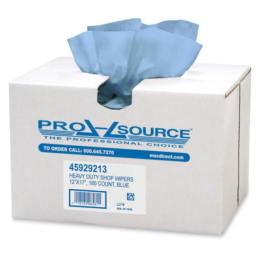 Pro-Source 98581 Heavy Duty Shop Wipe, Dry, Pop-Up Box, 12" x 17", Blue