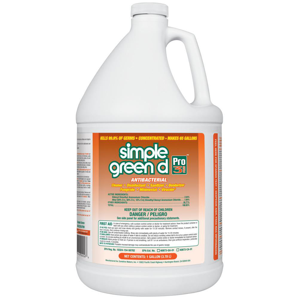 Simple Green 3310200601001 d Pro 3 Plus Antibacterial Concentrate, 1 gal Bottle