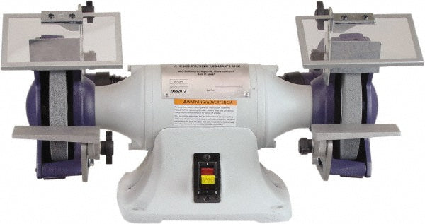 Palmgren 9682072 Bench Grinder 6" Wheel Dia, 1/2" Arbor Hole Dia