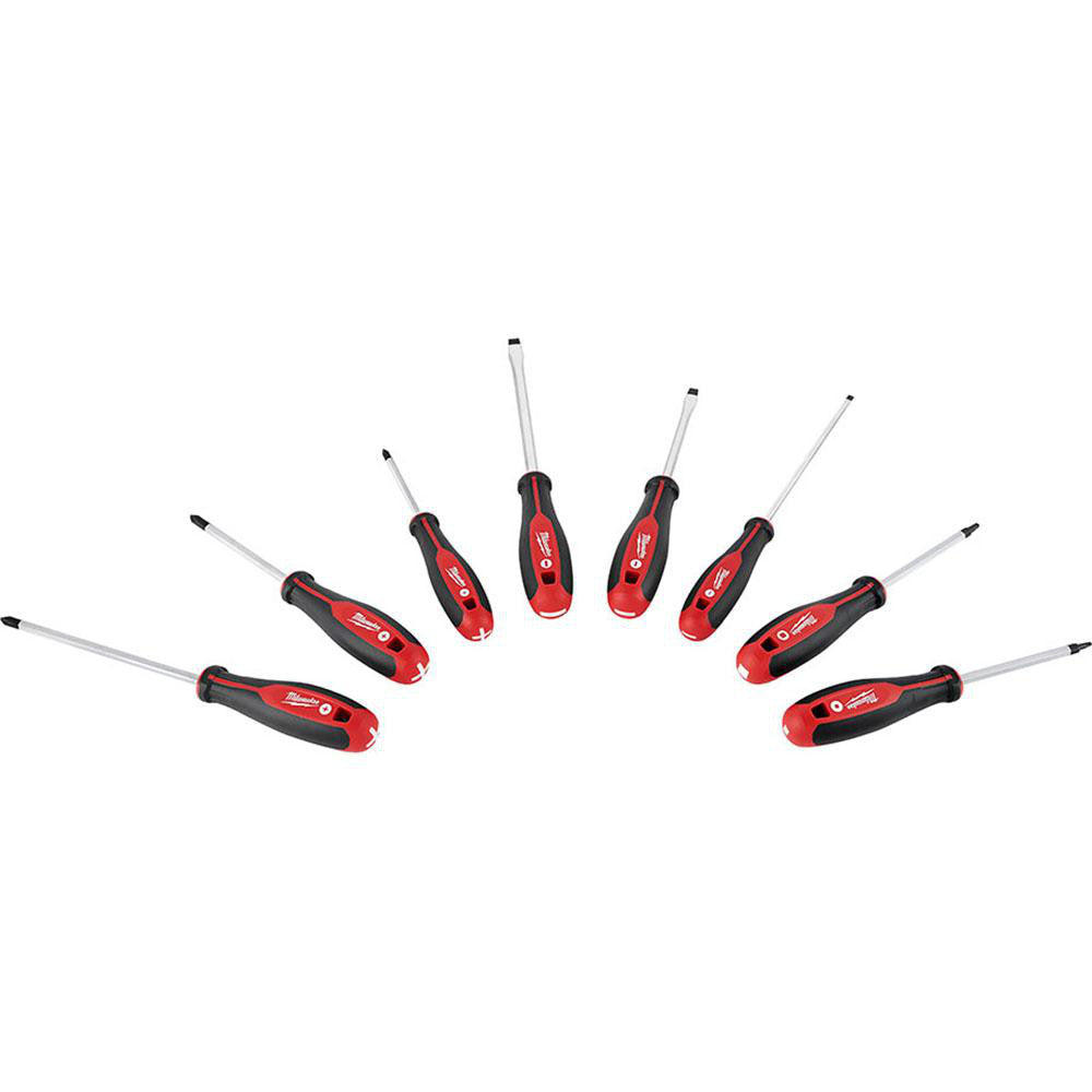 Milwaukee Tool 48-22-2718 Screwdriver Set 8 Pc, Phillips, Slotted, Square & Torx