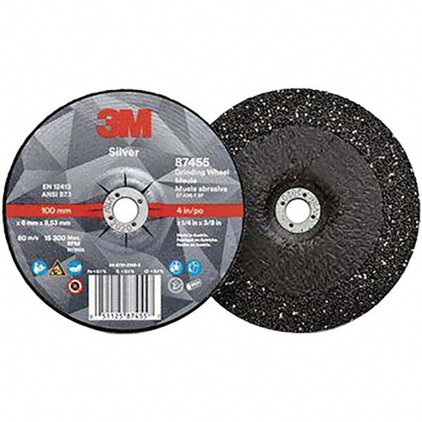 3M 7100141077 Depressed Center Wheel Type 27, 4" Dia, 1/4" Thick, Ceramic