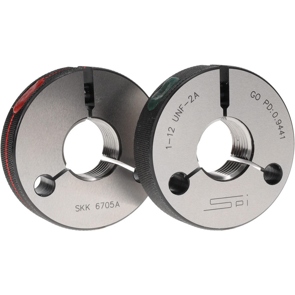 SPI 23-207-4 Threaded Ring Gage 1-12 Thread, Class 2A, Go & No Go