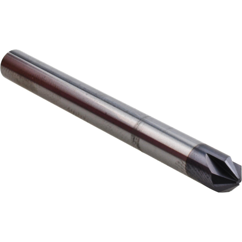 Harvey Tool 876445-C3 Chamfer Mill 1/4" Dia, 1/4" Shank Dia, 90 deg, 4 Flute, Solid Carbide, Single End