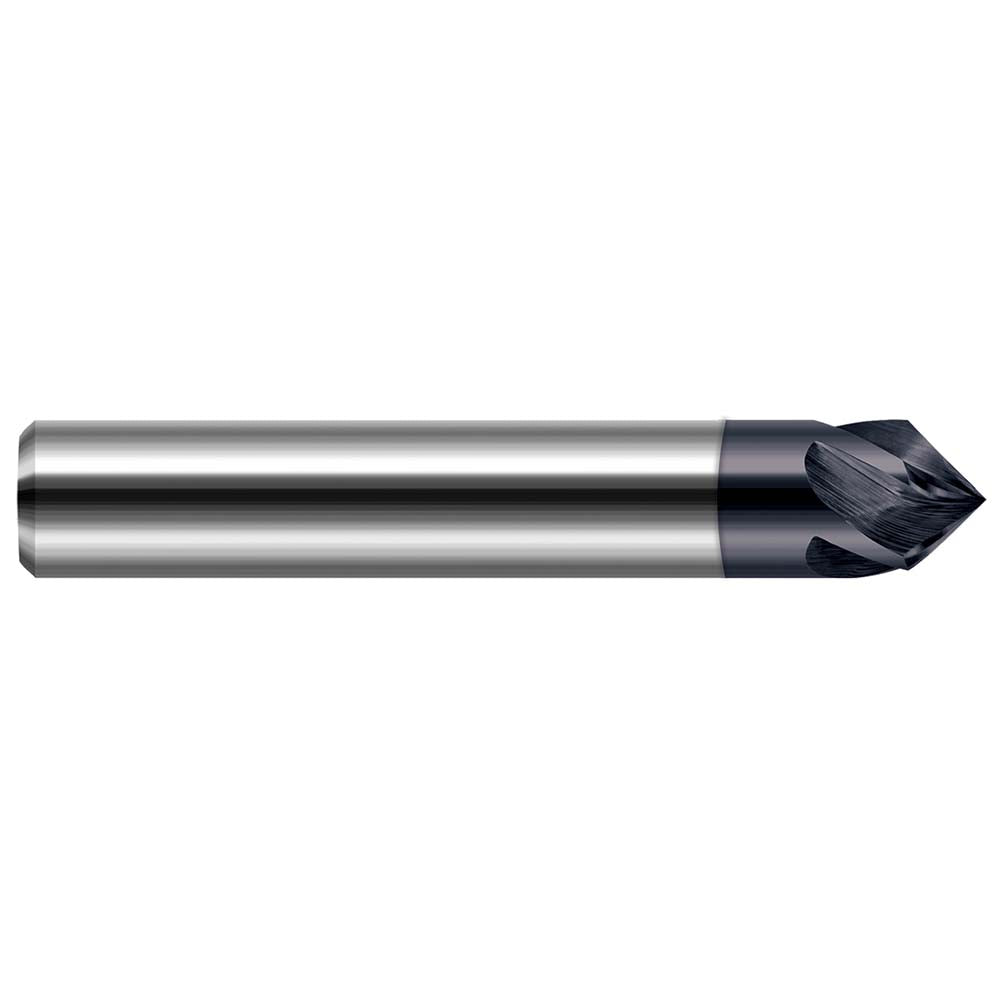 Harvey Tool 888824-C3 Chamfer Mill 3/8" Dia, 3/8" Shank Dia, 120 deg, 4 Flute, Solid Carbide, Single End