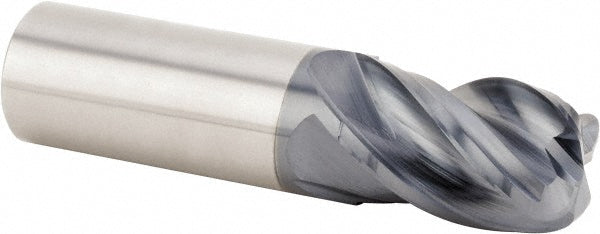 Kennametal 4079286 Corner Radius End Mill 3/8" Dia, 1/2" LOC, 0.03" Radius, 4 Flutes, Solid Carbide