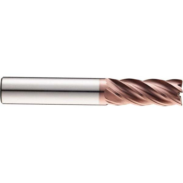 Kyocera SGS Precision Tools 37009 Roughing End Mill 1/4" Dia, 5 Flutes, 0.015" Corner Radius, Solid Carbide