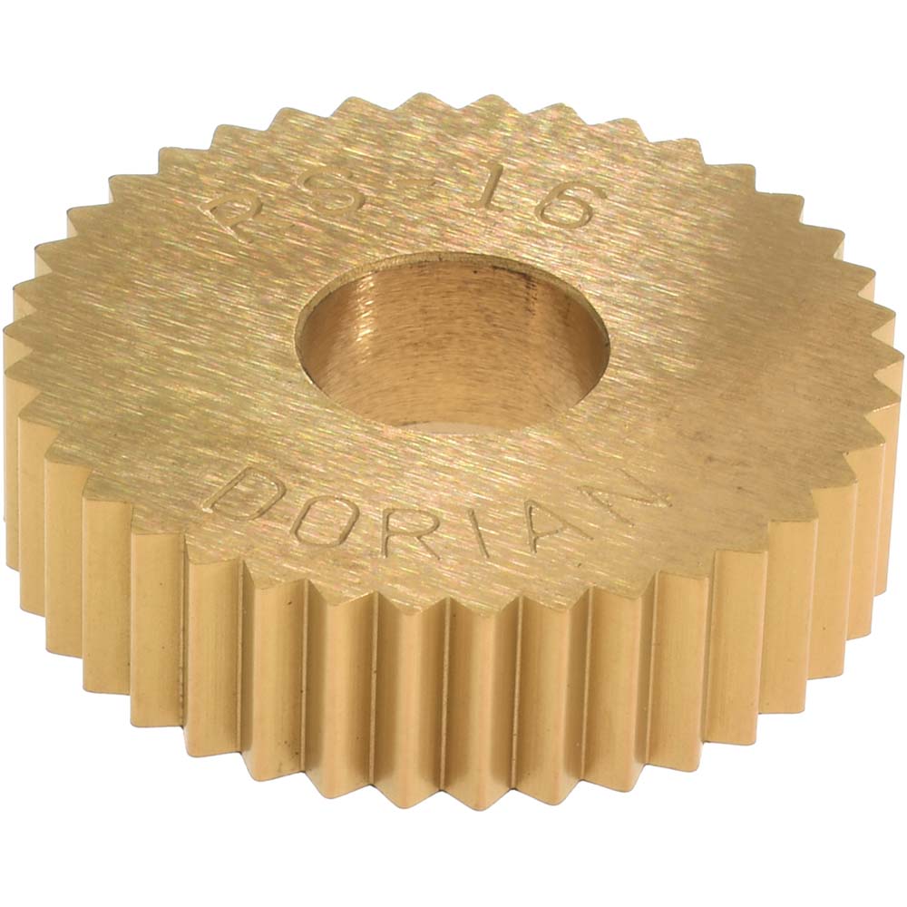 Dorian Tool 73310126507 Standard Knurl Wheel 3/4" Dia, 90 &deg Tooth Angle, 16 TPI, Straight, High Speed Steel