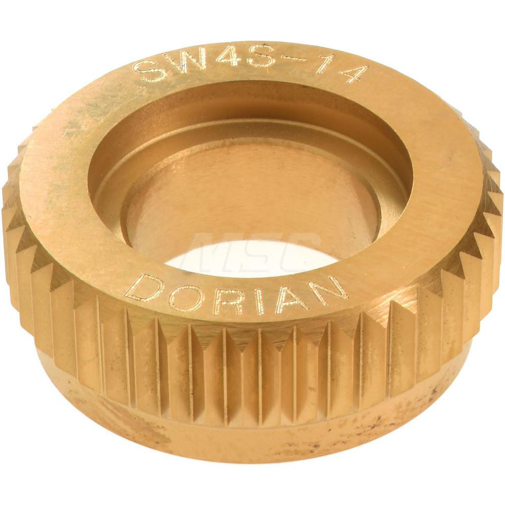 Dorian Tool 73310128028 Beveled Face Knurl Wheel 1" Dia, 90 &deg Tooth Angle, 14 TPI, Straight, High Speed Steel