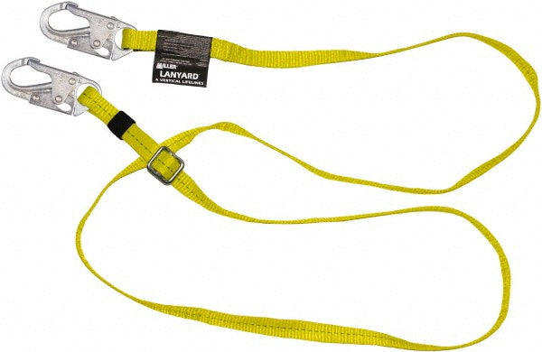 Miller 210WLS-Z7/6FTYL 6' Long, 310 Lb Capacity, 1 Leg Locking Snap Hook Harness Positioning/Restraint Lanyard