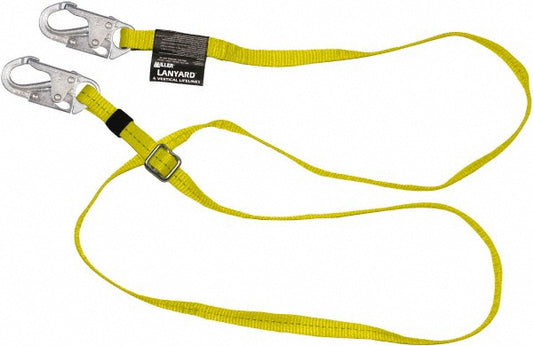 Miller 210WLS-Z7/6FTYL 6' Long, 310 Lb Capacity, 1 Leg Locking Snap Hook Harness Positioning/Restraint Lanyard
