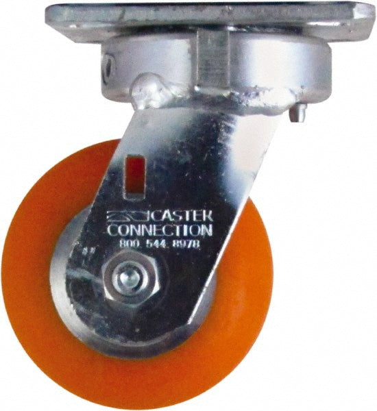 Caster Connection CDP-MSC-16 Swivel Top Plate Caster Polyurethane on Aluminum, 4" Wheel Dia, 2" Wheel Width, 700 lb Capacity, 5-5/8" OAH