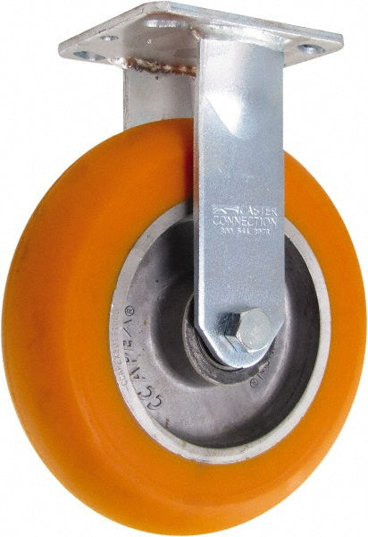 Caster Connection CDP-MSC-26 Rigid Top Plate Caster Polyurethane on Aluminum, 8" Wheel Dia, 2" Wheel Width, 1,200 lb Capacity, 9-1/2" OAH