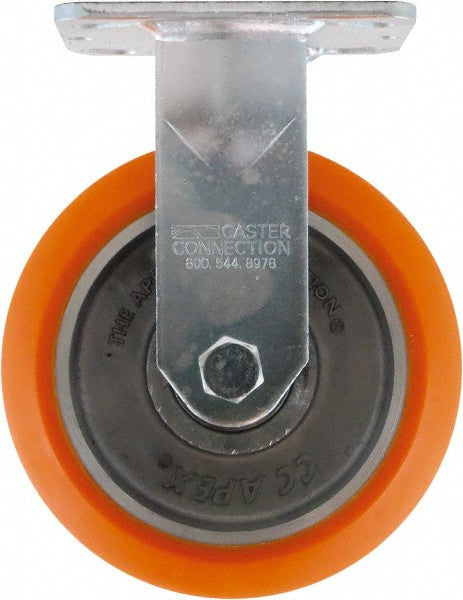 Caster Connection CDP-MSC-23 Rigid Top Plate Caster Polyurethane on Aluminum, 6" Wheel Dia, 2" Wheel Width, 1,000 lb Capacity, 7-1/2" OAH