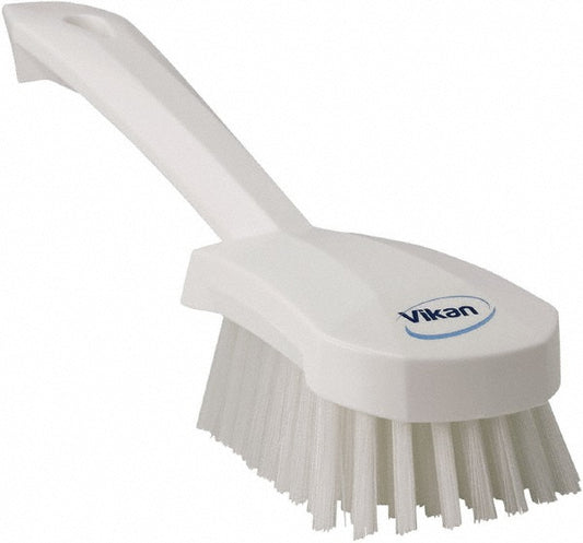 Vikan 41925 Washing Brush w/short Handle, 10.6", Stiff, White