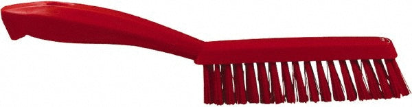 Vikan 41954 Narrow Hand Brush with short handle, 11.8", Extra stiff, Red