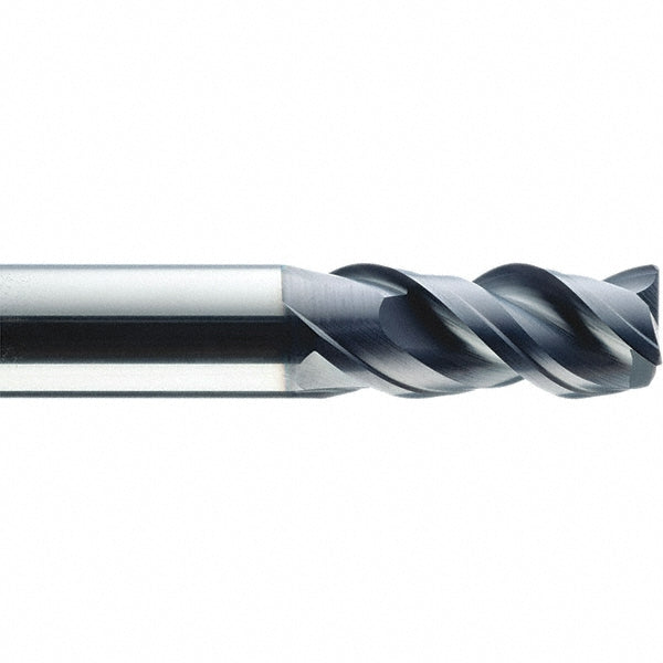 Kyocera SGS Precision Tools 43471 Corner Radius End Mill 4 mm Dia, 12 mm LOC, 0.0197" Radius, 3 Flutes, Solid Carbide