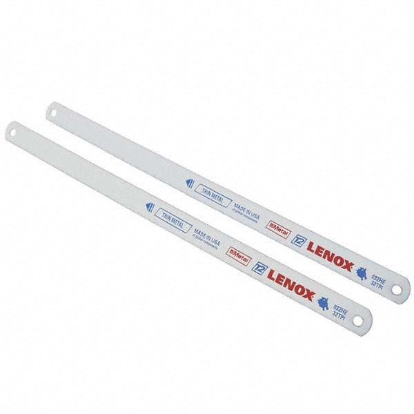Lenox 20162T232HE Hand Hacksaw Blades Blade Material Bi-Metal  Fractional Blade Length 12  Blade Width (Inch) 1/2  Blade Thickness (Decimal Inch) 0.023  Teeth Per Inch 32  Cutting Edge Style Toothed