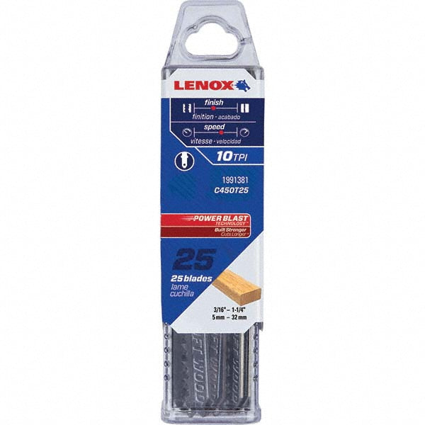Lenox 1991381 Jigsaw Blade Bi-Metal, 10 TPI, 0.058" Blade Thickness, 5/16" Blade Width