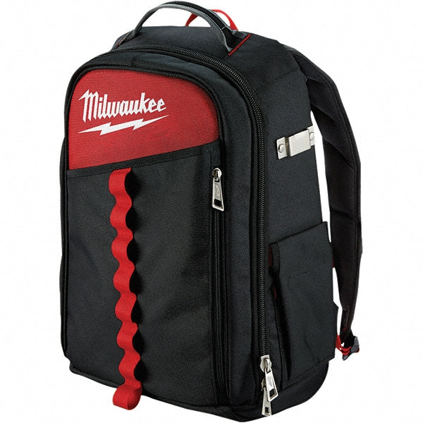 Milwaukee Tool 48-22-8202 22 Pocket Black & Red Ballistic Nylon Backpack Tool Bag