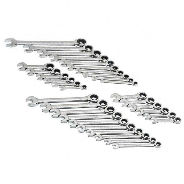 GEARWRENCH 39327 Ratcheting Combination Wrench Set 32 Pc, 1/2" 1/4" 11/16" 13/16" 3/4" 3/8" 5/16" 5/8" 7/16" & 9/16" Wrench, Inch & Metric