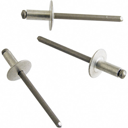 STANLEY Engineered Fastening POPAD66ABSLF Open End Blind Rivet Size 6, Dome Head, Aluminum Body, Aluminum Mandrel