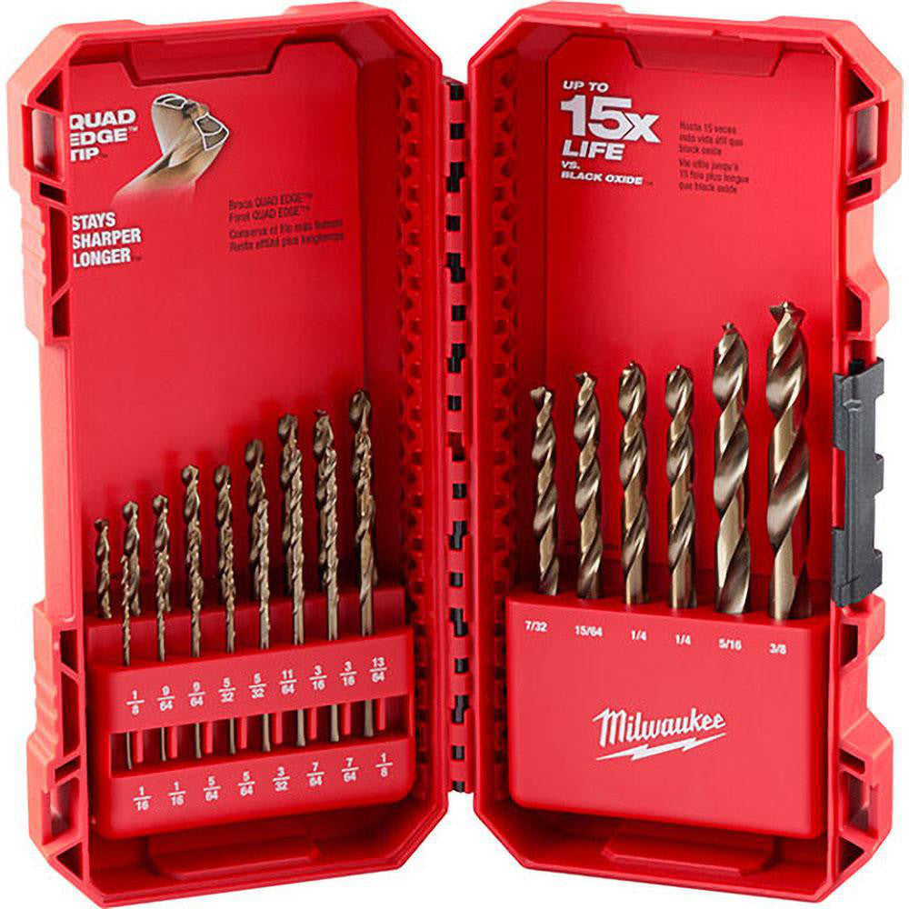 Milwaukee Tool 48-89-2338 Drill Bit Set Twist Drill Bits, 23 Pc, 135 &deg, Cobalt