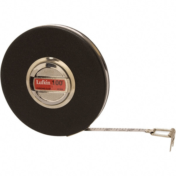 Lufkin HC256N Tape Measure 100' Long, 3/8" Width, Silver Blade