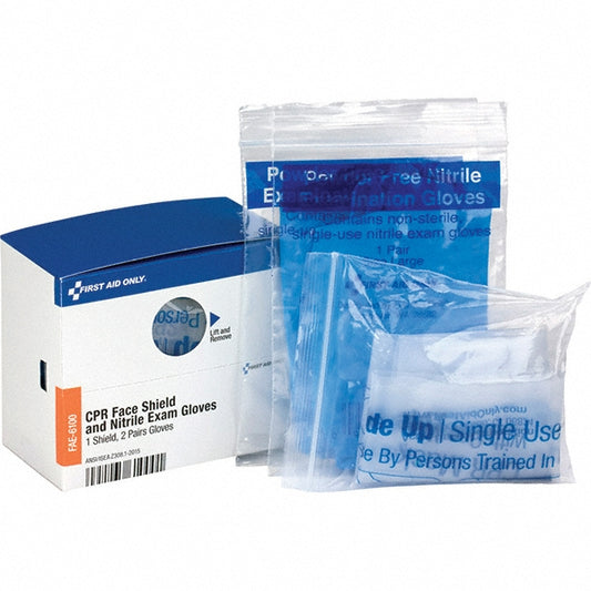 First Aid Only FAE-6100 1 5-Piece Nitrile Exam Gloves & CPR Mask