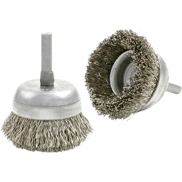 Brush Research Mfg. BNH16D12 Cup Brush 1-3/4" Dia, 0.0118" Wire Dia, Carbon Steel, Knotted