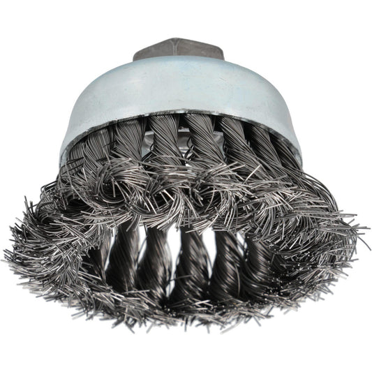 Brush Research Mfg. BUS314 Cup Brush 3" Dia, 0.014" Wire Dia, Carbon Steel, Knotted