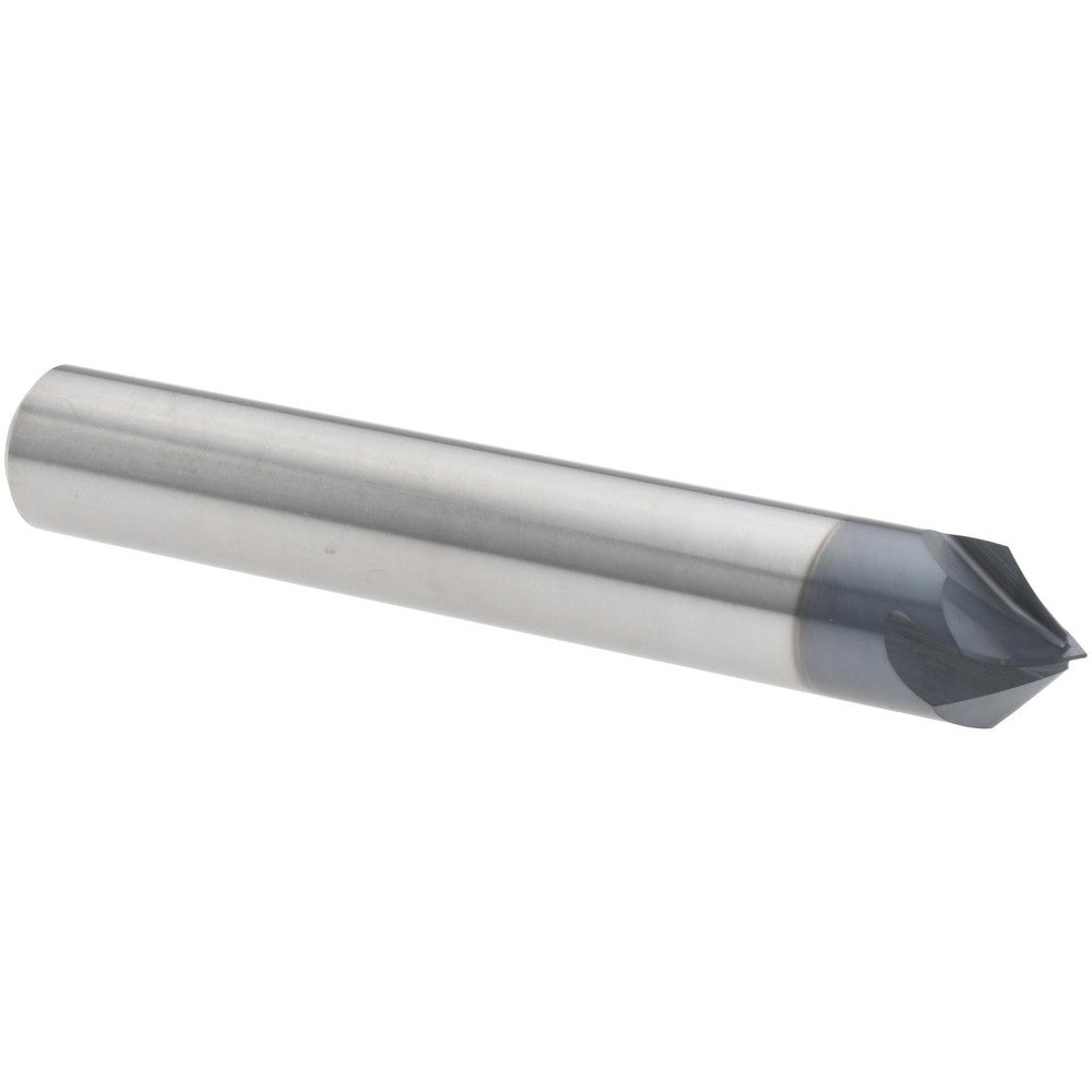 Harvey Tool 859724-C3 Chamfer Mill 3/8" Dia, 3/8" Shank Dia, 90 deg, 4 Flute, Solid Carbide, Single End
