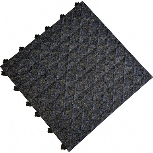 Ergo Advantage AG1-B Anti-Fatigue Modular Tile Mat Dry & Wet Environment, 18" Length, 18" Wide, 1" Thick, Black