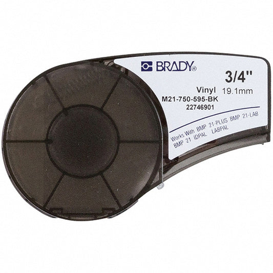 Brady 139743 Label Maker Label White & Black, Vinyl, 1 Roll