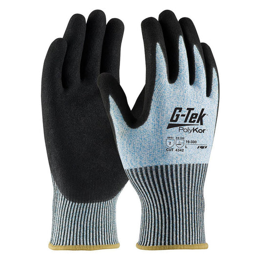 PIP 16-330/M Cut, Puncture & Abrasion-Resistant Gloves G-Tek® 16-330, Size Medium, ANSI Cut A2, ANSI Puncture 2, Nitrile, PolyKor