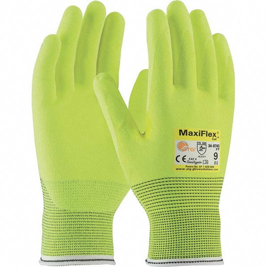 ATG 34-8743FY/L Cut, Puncture & Abrasion-Resistant Gloves ATG 34-8743FY, Size Large, ANSI Cut A2, ANSI Puncture 1, Nitrile, Engineered Yarn