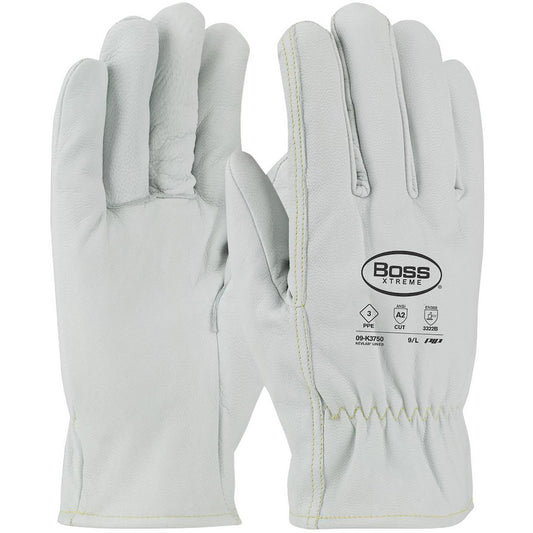 PIP 09-K3750/XL Cut-Resistant Gloves MAXIMUM SAFETY 09-K3750, Size X-Large, ANSI Cut A2, ANSI Puncture 0, Kevlar Lined, Goatskin