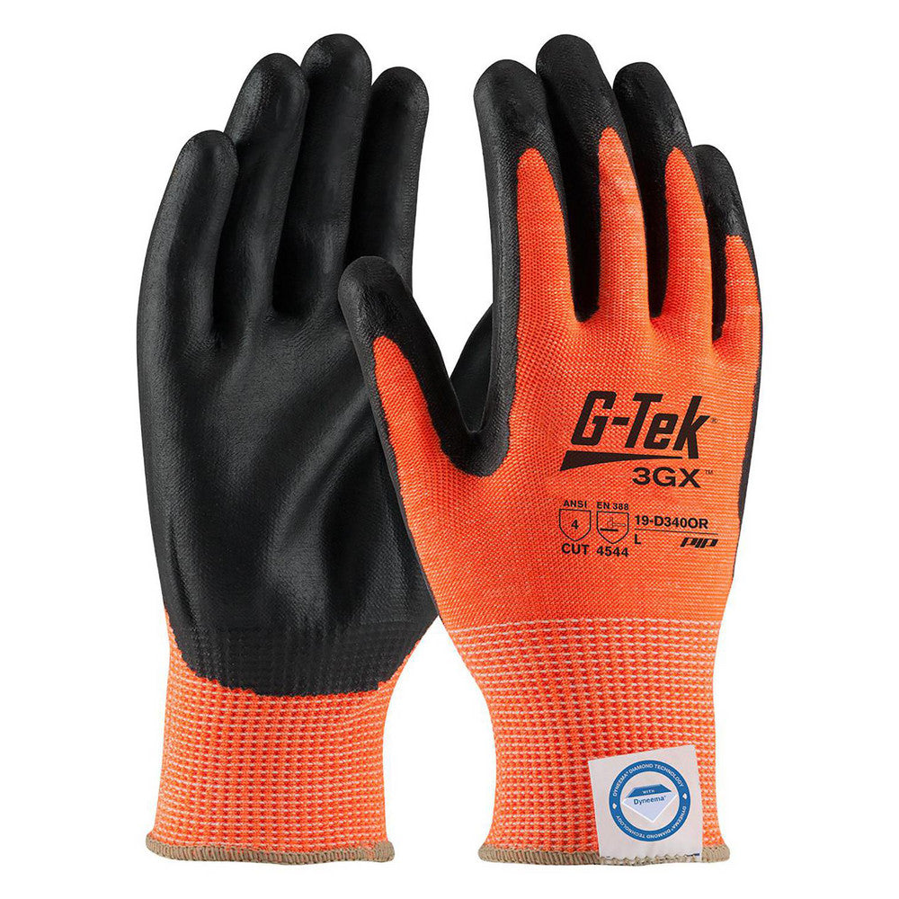 PIP 19-D340OR/L Cut, Puncture & Abrasion-Resistant Gloves G-Tek® 3GX® 19-D340OR, Size Large, ANSI Cut A4, ANSI Puncture 4, Nitrile, Dyneema Diamond