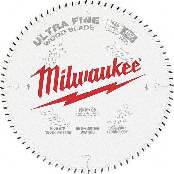 Milwaukee Tool 48-40-1032 Wet & Dry Cut Saw Blade 10" Dia, 5/8" Arbor Hole, 3/32" Kerf Width, 80 Teeth