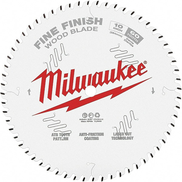 Milwaukee Tool 48-40-1028 Wet & Dry Cut Saw Blade 10" Dia, 5/8" Arbor Hole, 3/32" Kerf Width, 60 Teeth