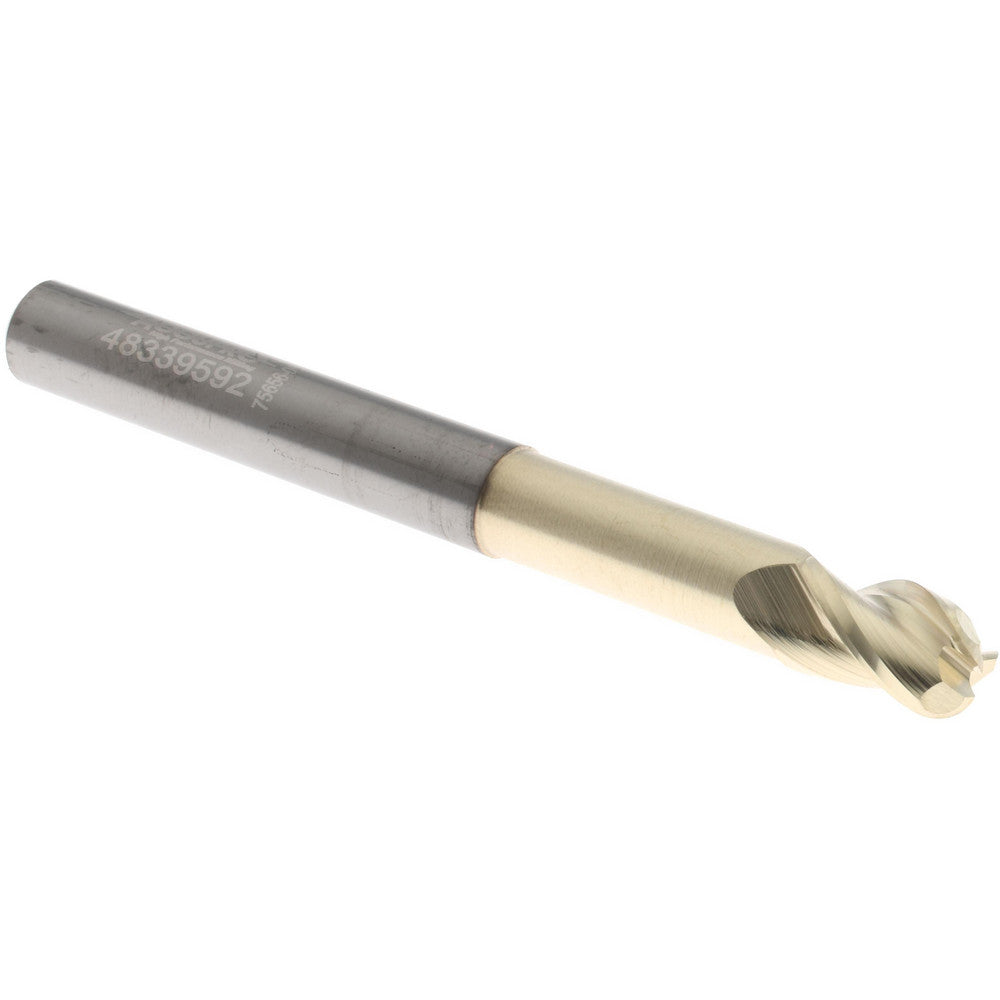 Accupro 315399 Corner Radius End Mill 1/4" Dia, 3/8" LOC, 37 deg Helix, Corner Radius End, Centercutting