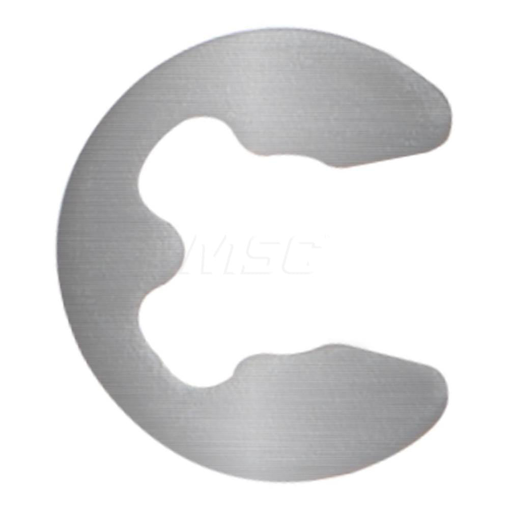 Rotor Clip E-12ST ZF External E Style Retaining Ring 0.095" Groove Dia, 1/8" Shaft Dia, 1060-1090 Spring Steel, Zinc-Plated