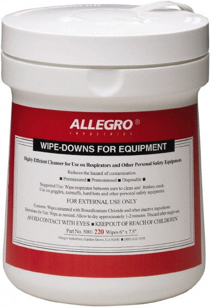 Allegro 5001 Facepiece Respirator Cloth Cleaning Wipes