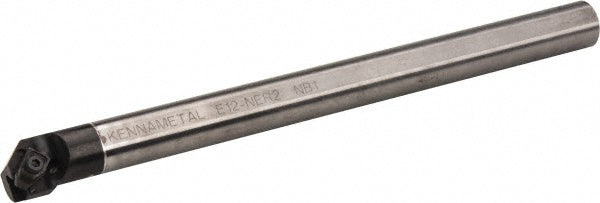 Kennametal 1152608 Indexable Boring Bar E12NER2 KWH, 1-1/8" Min Bore Dia, Right Hand Cut, 3/4" Shank Dia, 3 &deg Lead Angle, Solid Carbide