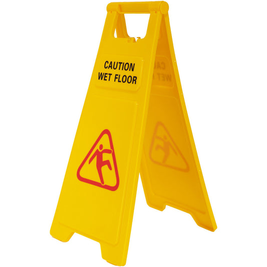 Pro-Source AF03742 Caution - Wet Floor, 12" Wide x 24" High, Plastic Floor Sign