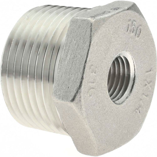 Merit Brass K614-1604 Pipe Bushing 1 x 1/4", 316 Stainless Steel