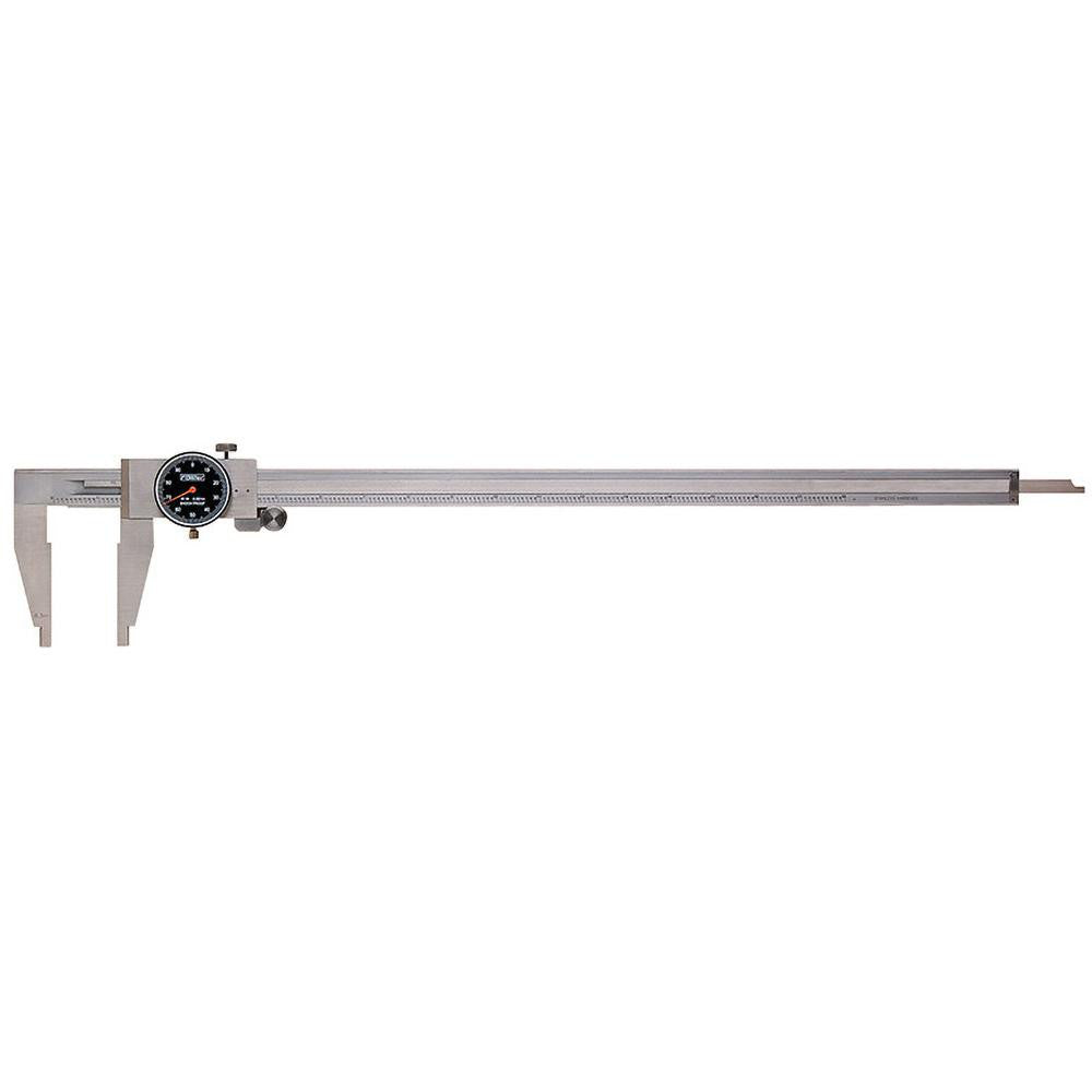 Fowler 52-008-018-0 Dial Caliper 18", 0.001000" Graduation, 0.1" per Revolution, +/-0.0030" Accuracy, Stainless Steel Jaws