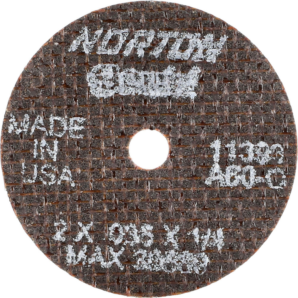 Norton 66243411393 Cutoff Wheel 2" Dia, 0.035" Thick, 1/4" Hole, Aluminum Oxide