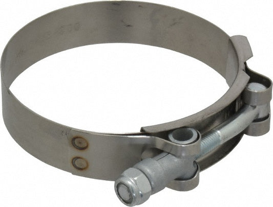 Campbell Fittings 30050-0350-051 T-Bolt Band Clamp 3.27 to 3.56" Hose, 3/4" Wide, Stainless Steel