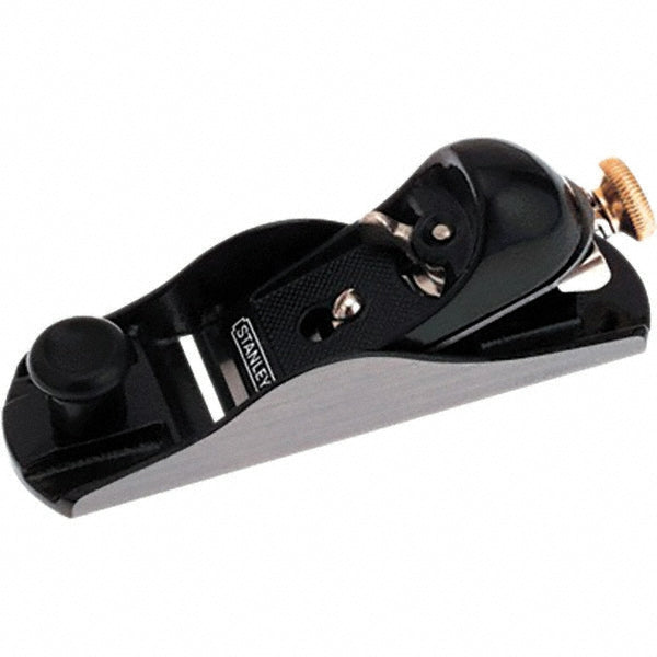 Stanley 12-220 Wood Planes & Shavers Type Block Plane  Overall Length (Inch) 7  Blade Width (Inch) 1-5/8  Blade Material High Carbon Steel  Body Material Cast Iron  Bed Angle 21°